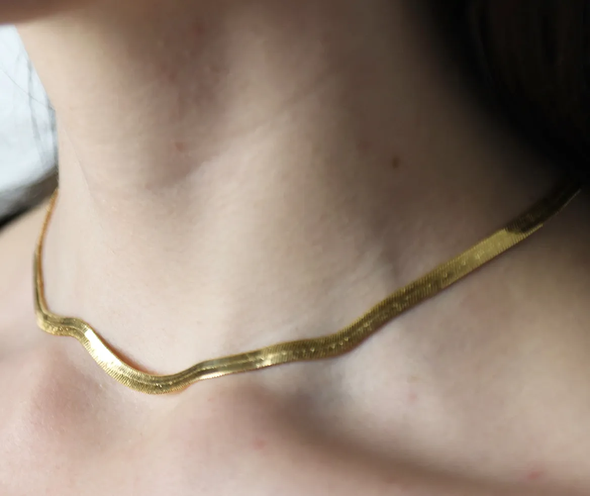 14K-gold-filled herringbone necklace - 16"