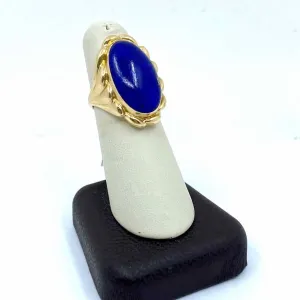 14K YELLOW GOLD LAPIS RING Womens Size 6.5