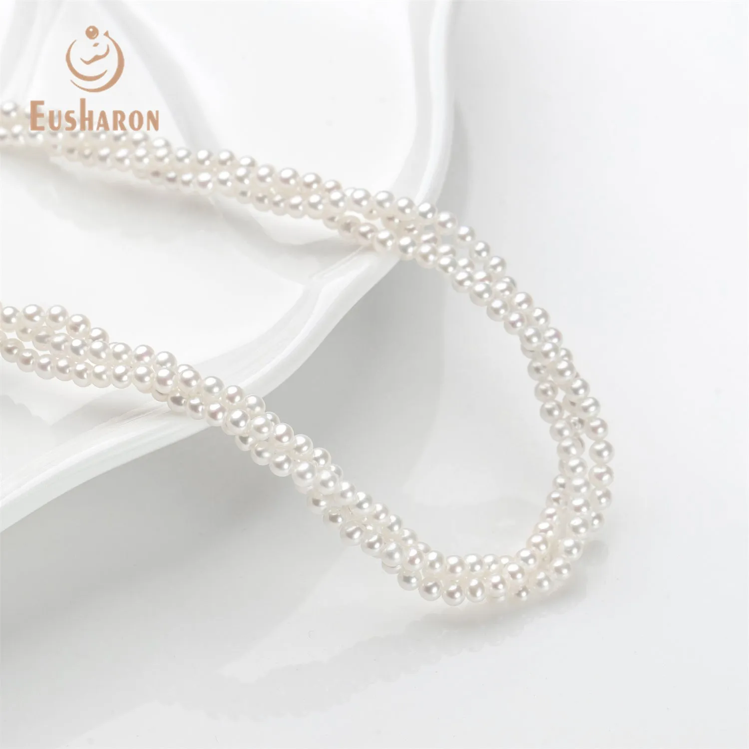 2.5-2.8mm AAA Twisted Multi Strand Freshwater AK Pearl Necklace