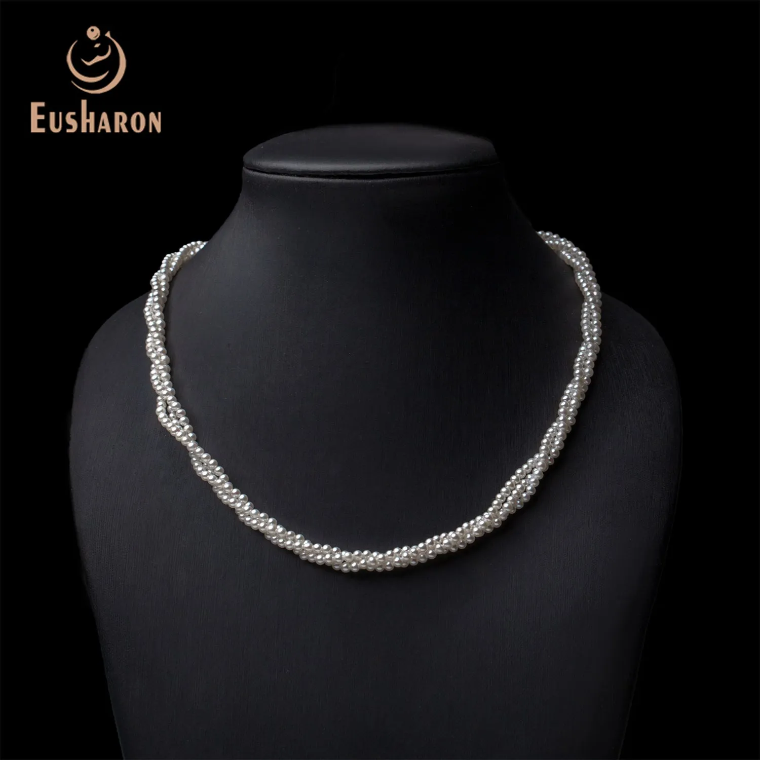 2.5-2.8mm AAA Twisted Multi Strand Freshwater AK Pearl Necklace