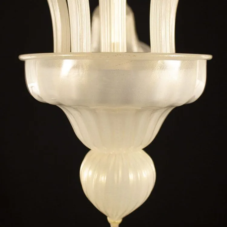 5 Light Gold Murano Glass Chandelier