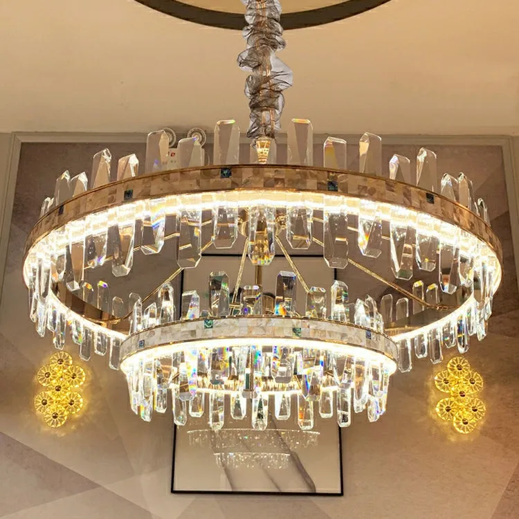 Affordable Round K9 Crystal Chandelier Lighting For Living Room Modern Rectangle Pendant Lamp For Dining Table