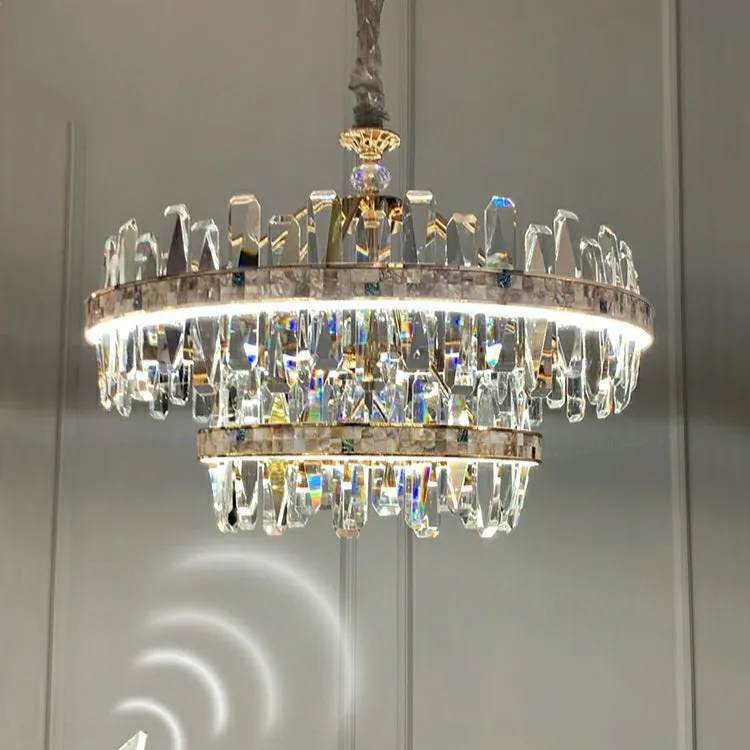 Affordable Round K9 Crystal Chandelier Lighting For Living Room Modern Rectangle Pendant Lamp For Dining Table