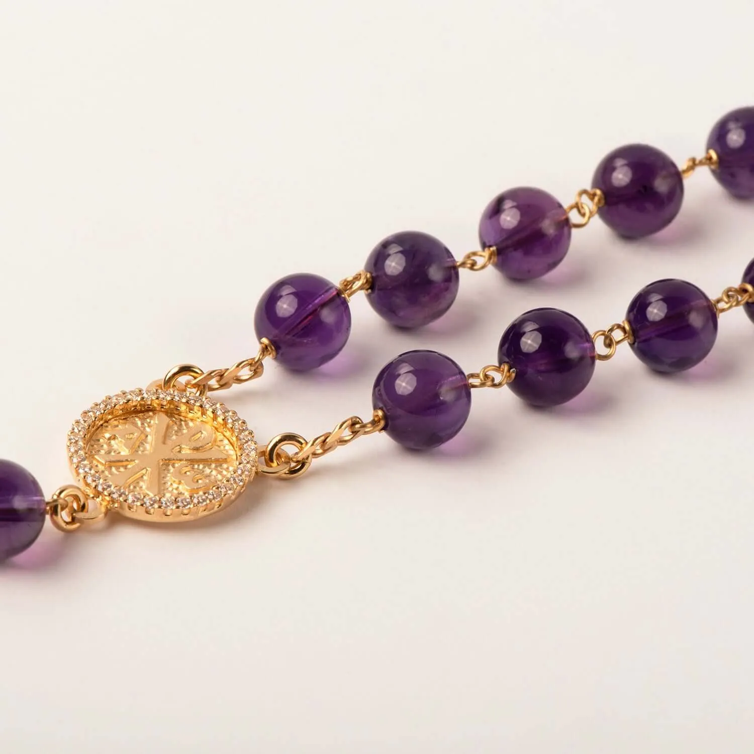 AMETHYST BEADS - ROSARY - VERMEIL SILVER