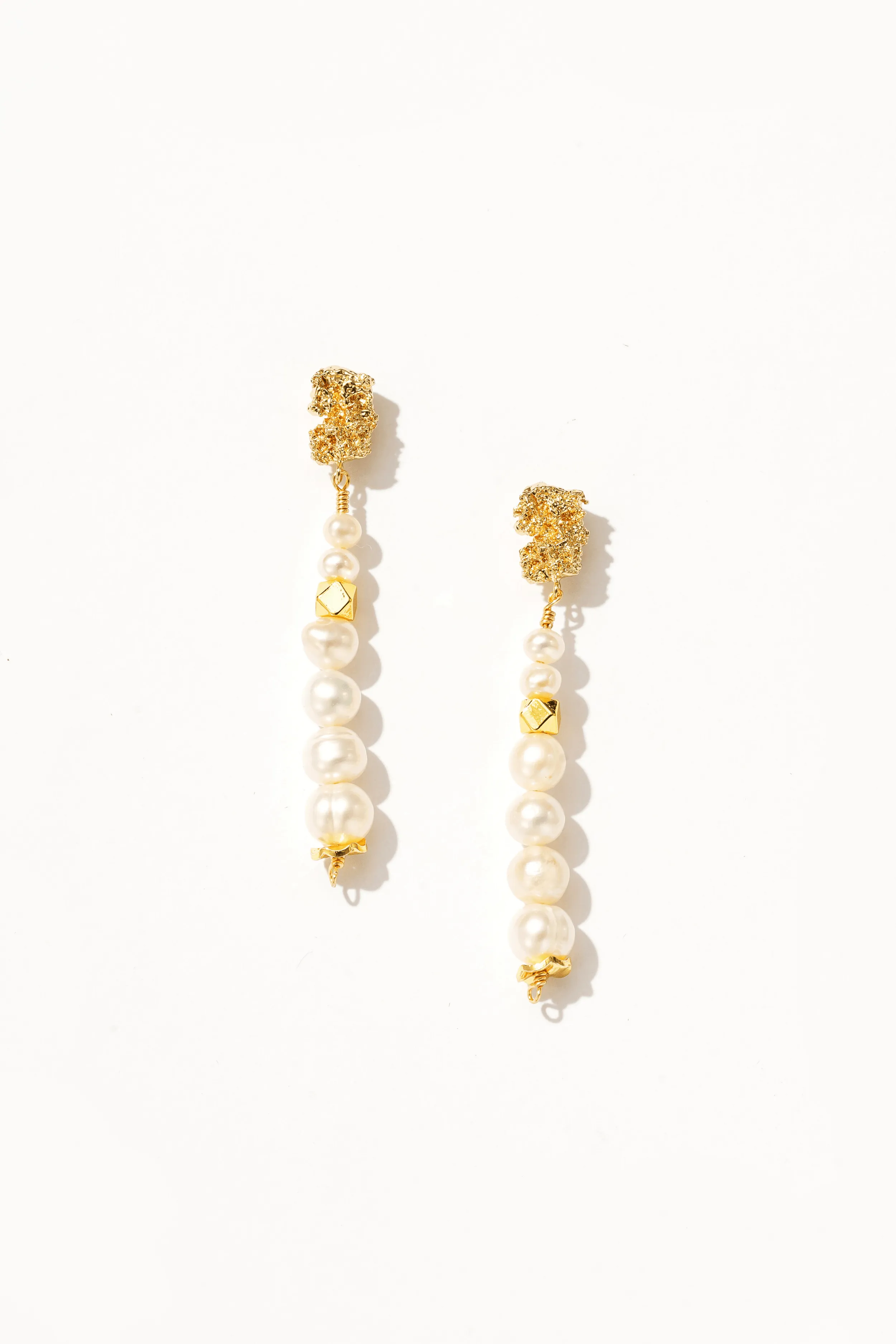 Anastasia Gold Dipped Pearl Earrings