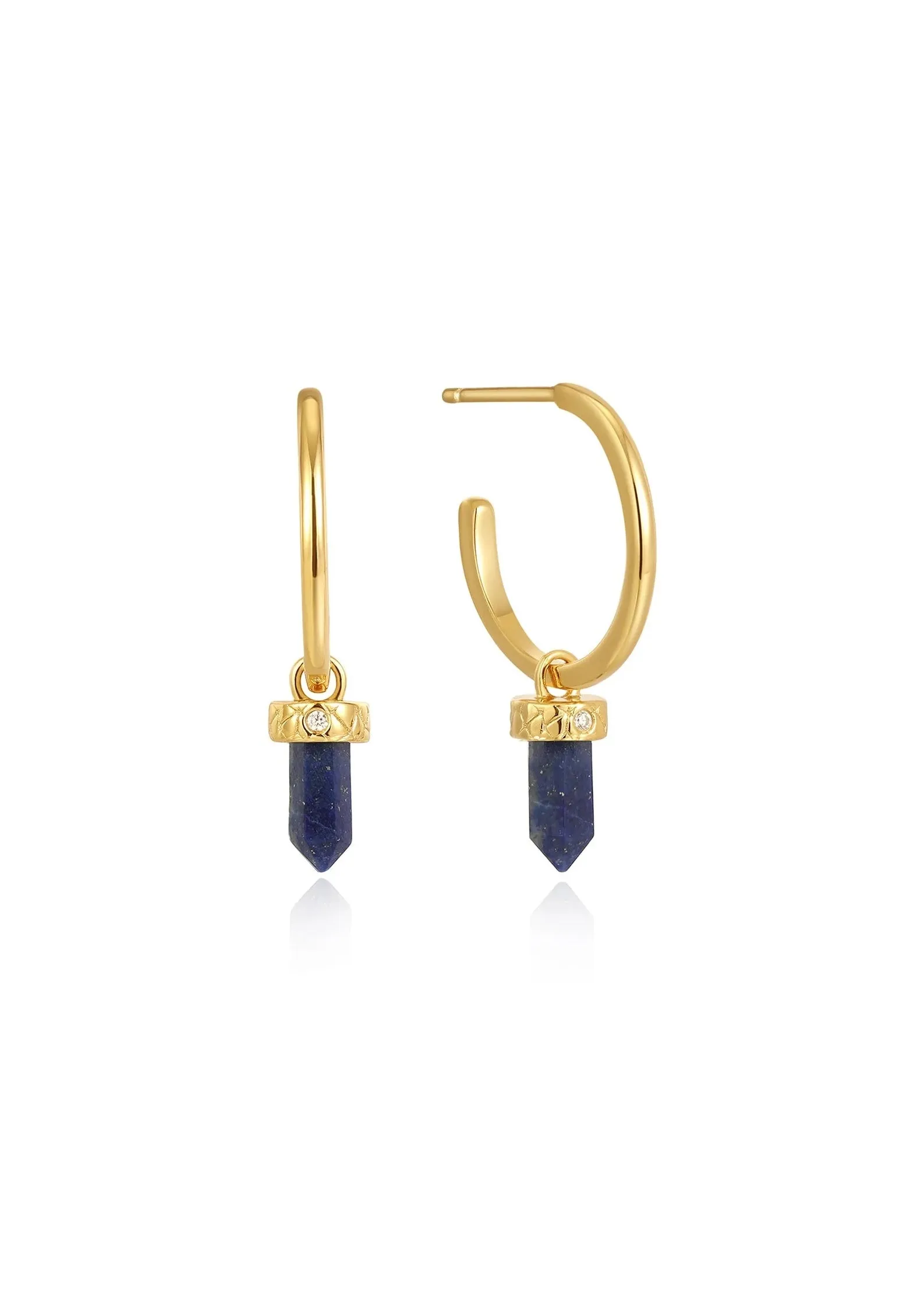 ANIA HAIE LAPIS POINT PENDANT HOOP EARRINGS GOLD E039-03G L