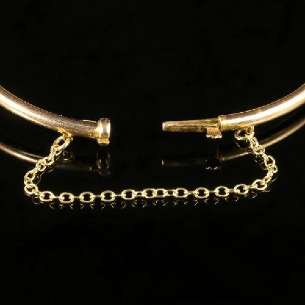 Antique Victorian Suffragette Double Heart Bangle 18ct Gold