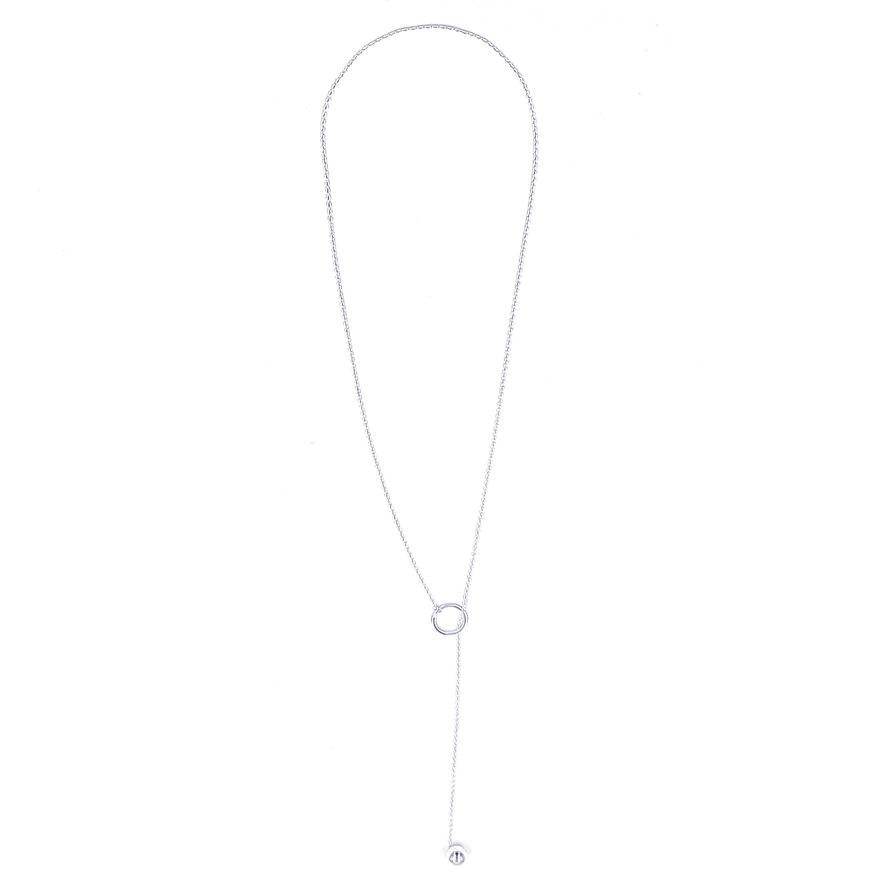 Ashley Gold Sterling Silver CZ Lariat Necklace