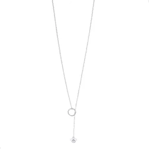 Ashley Gold Sterling Silver CZ Lariat Necklace