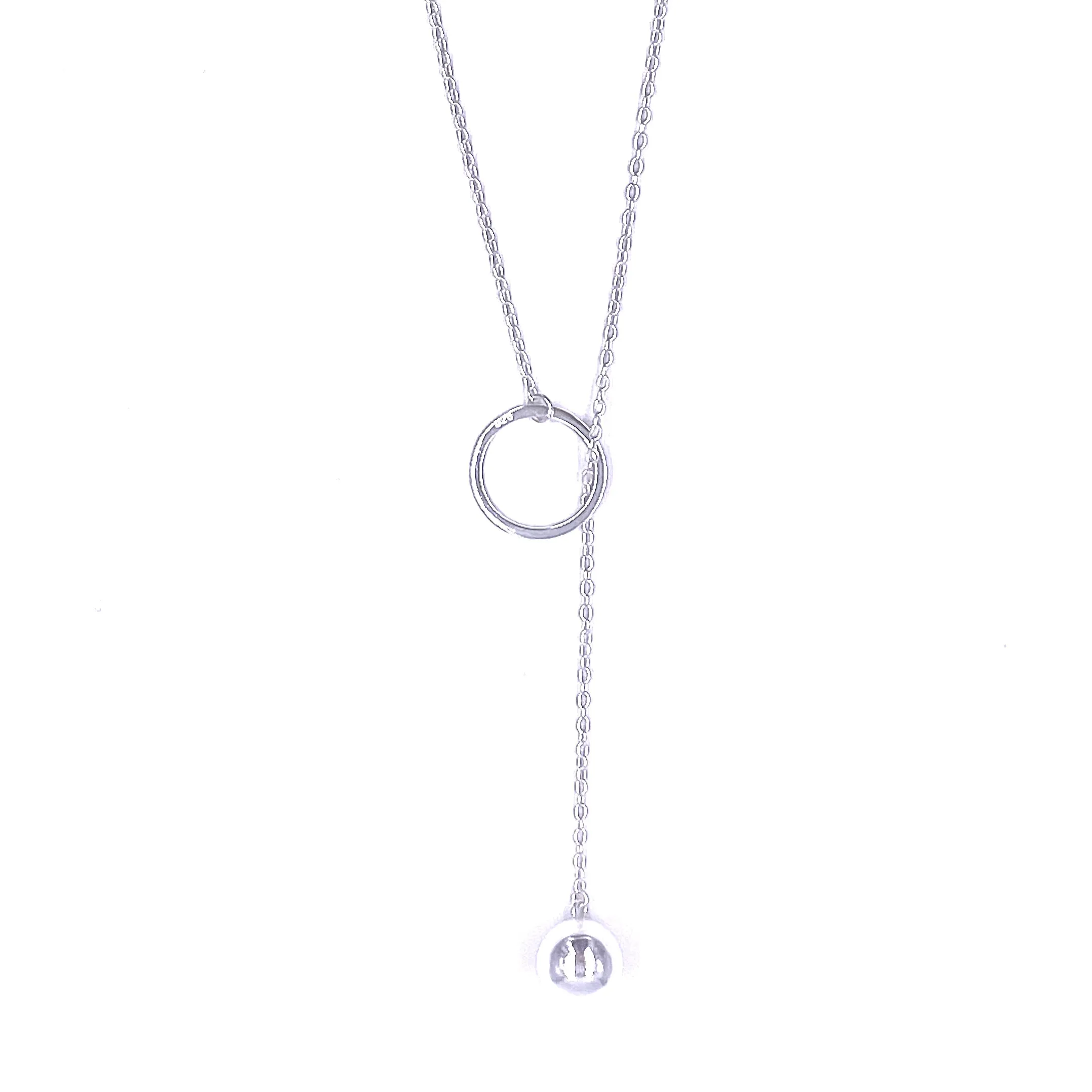 Ashley Gold Sterling Silver CZ Lariat Necklace