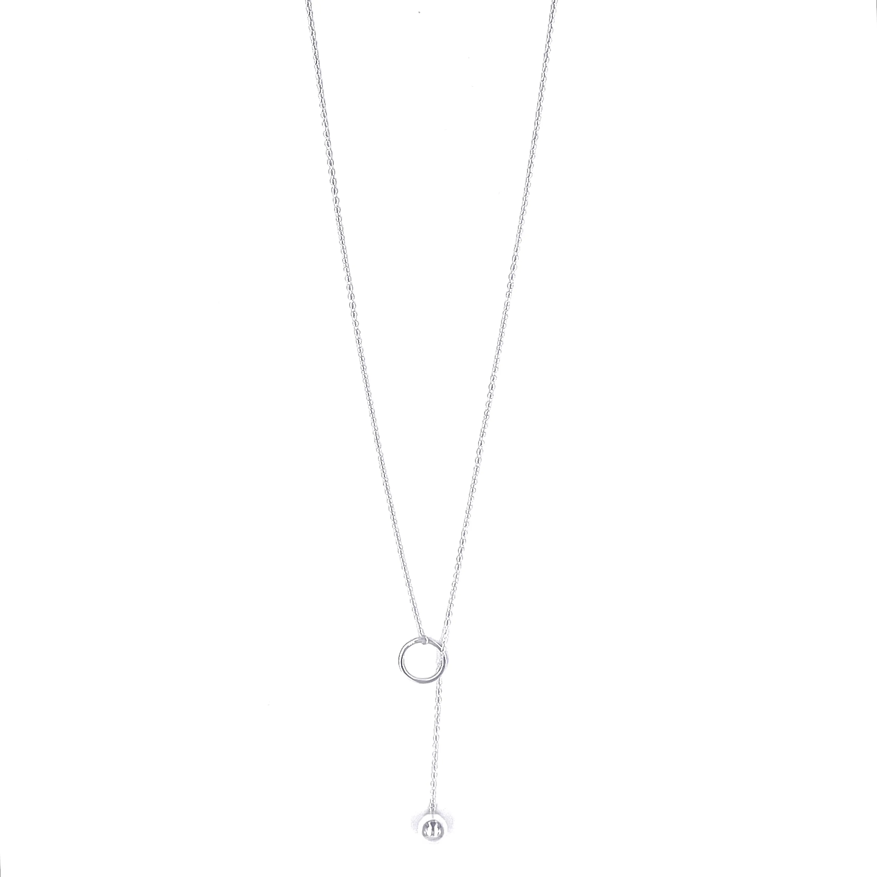 Ashley Gold Sterling Silver CZ Lariat Necklace