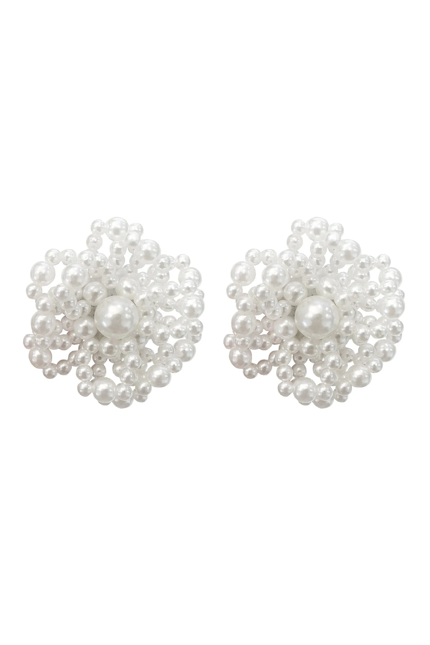 Audrina Pearl Flower Statement Earrings