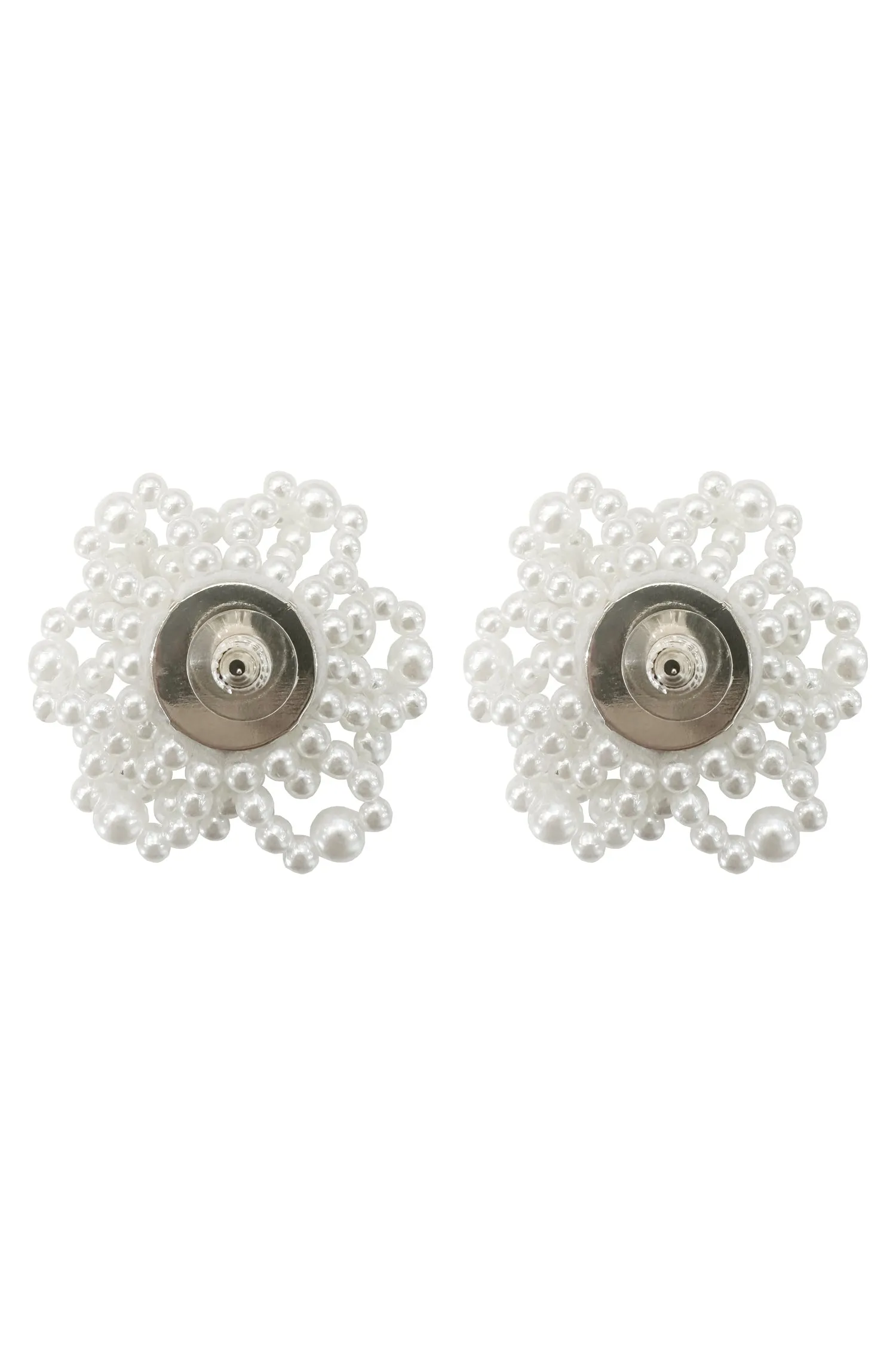 Audrina Pearl Flower Statement Earrings