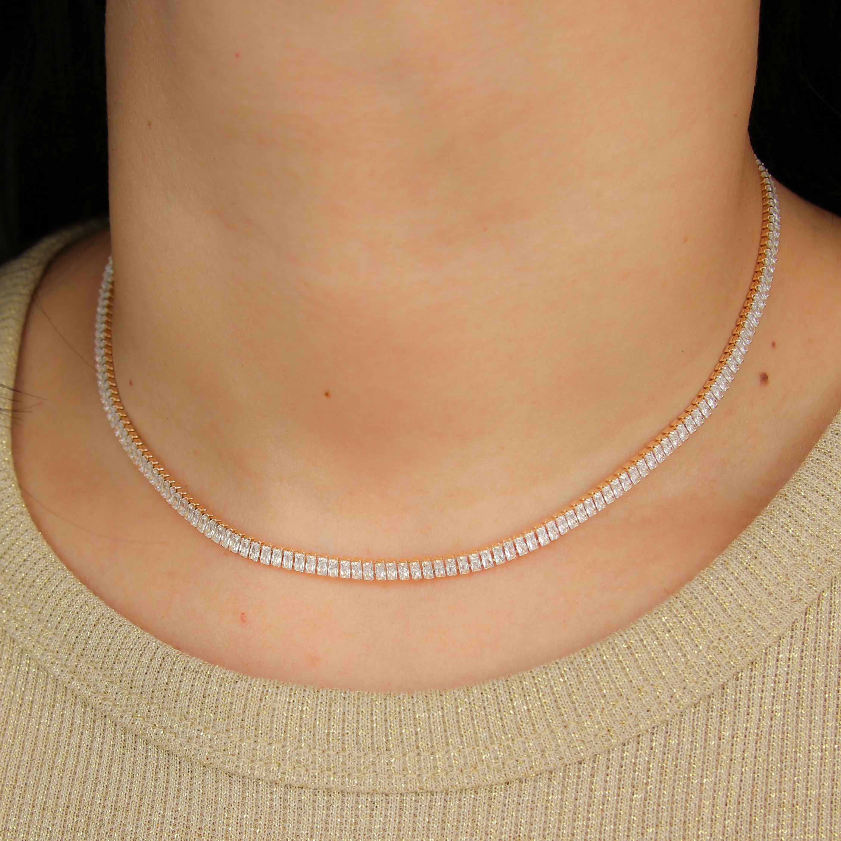 Baguette Tennis Necklace