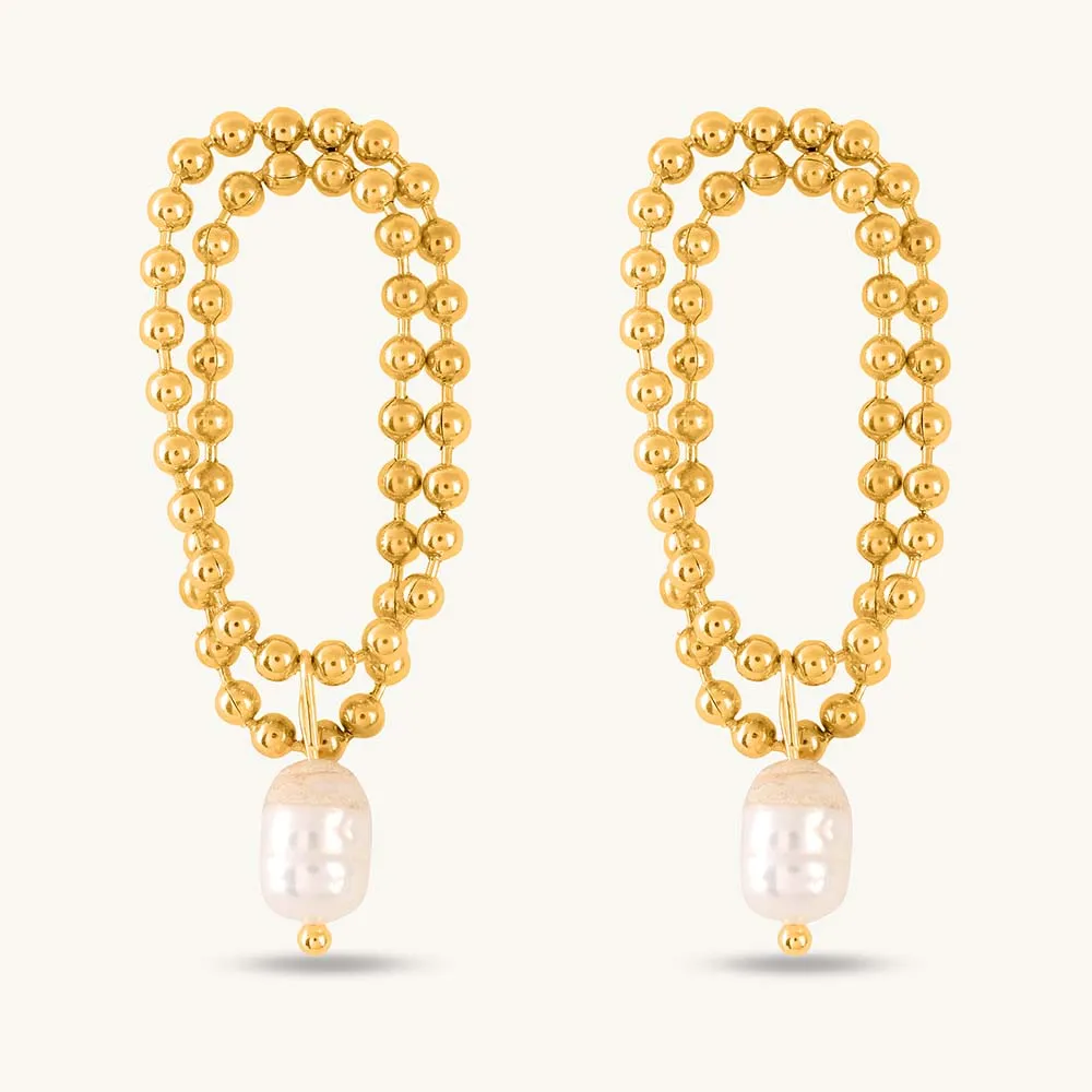 Beaded Pearl Grace Earrings