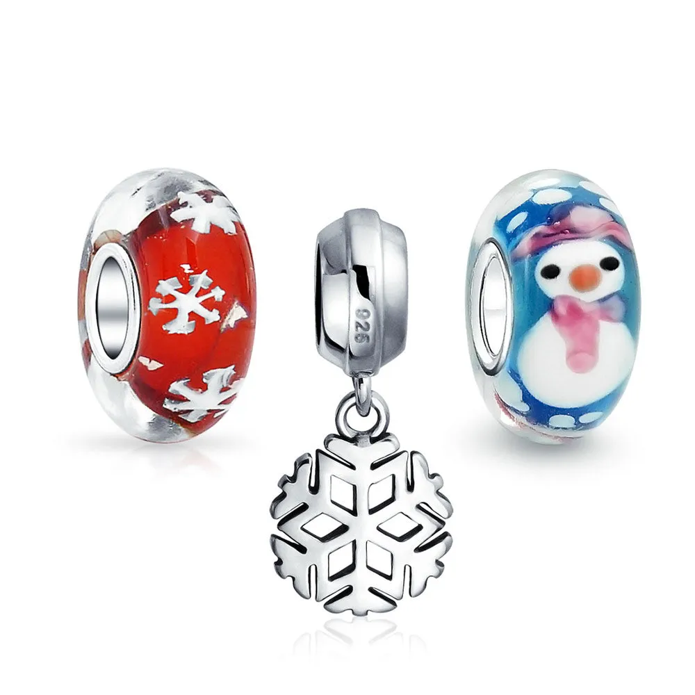 Bell Holly Wreath Silver Christmas Charm Bead for Seasonal Jewelry