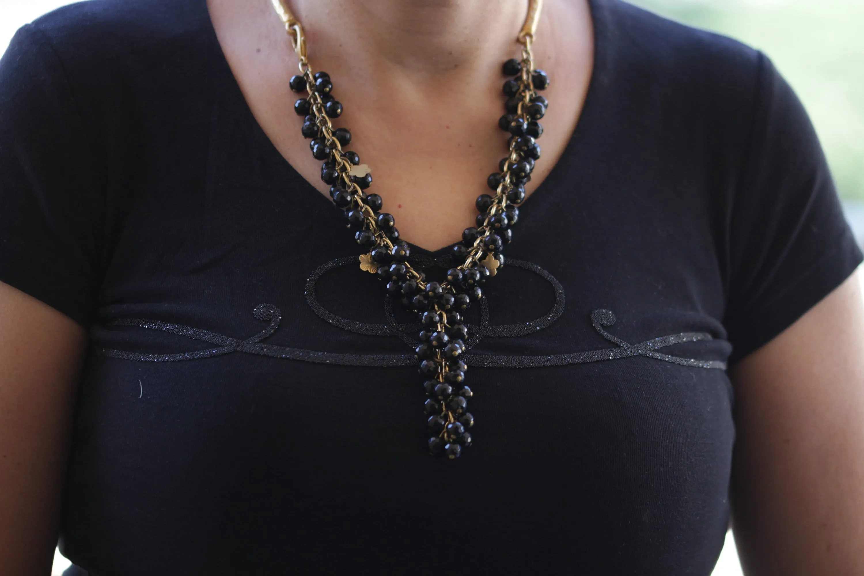 BLACK GOLD Y necklace