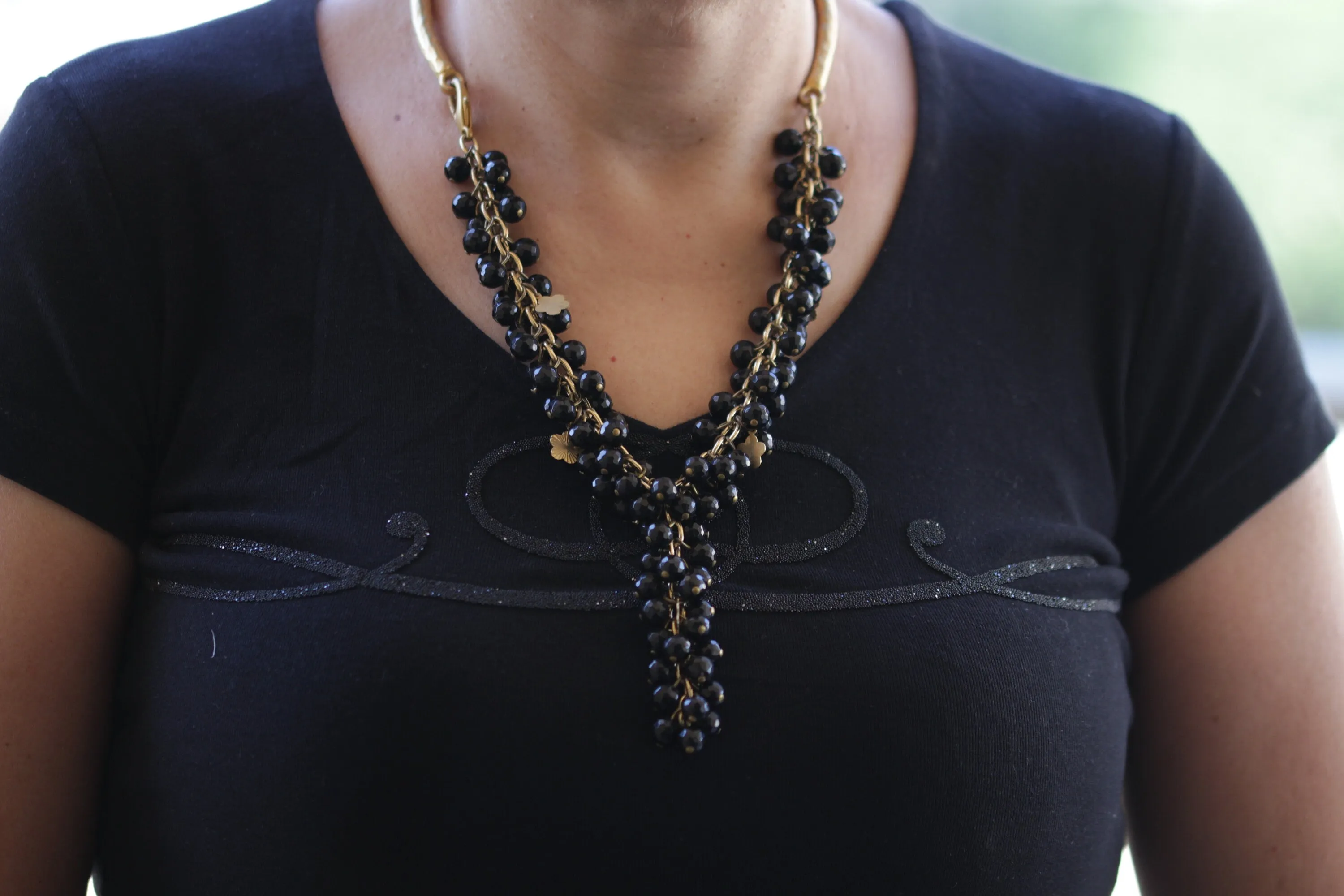 BLACK GOLD Y necklace