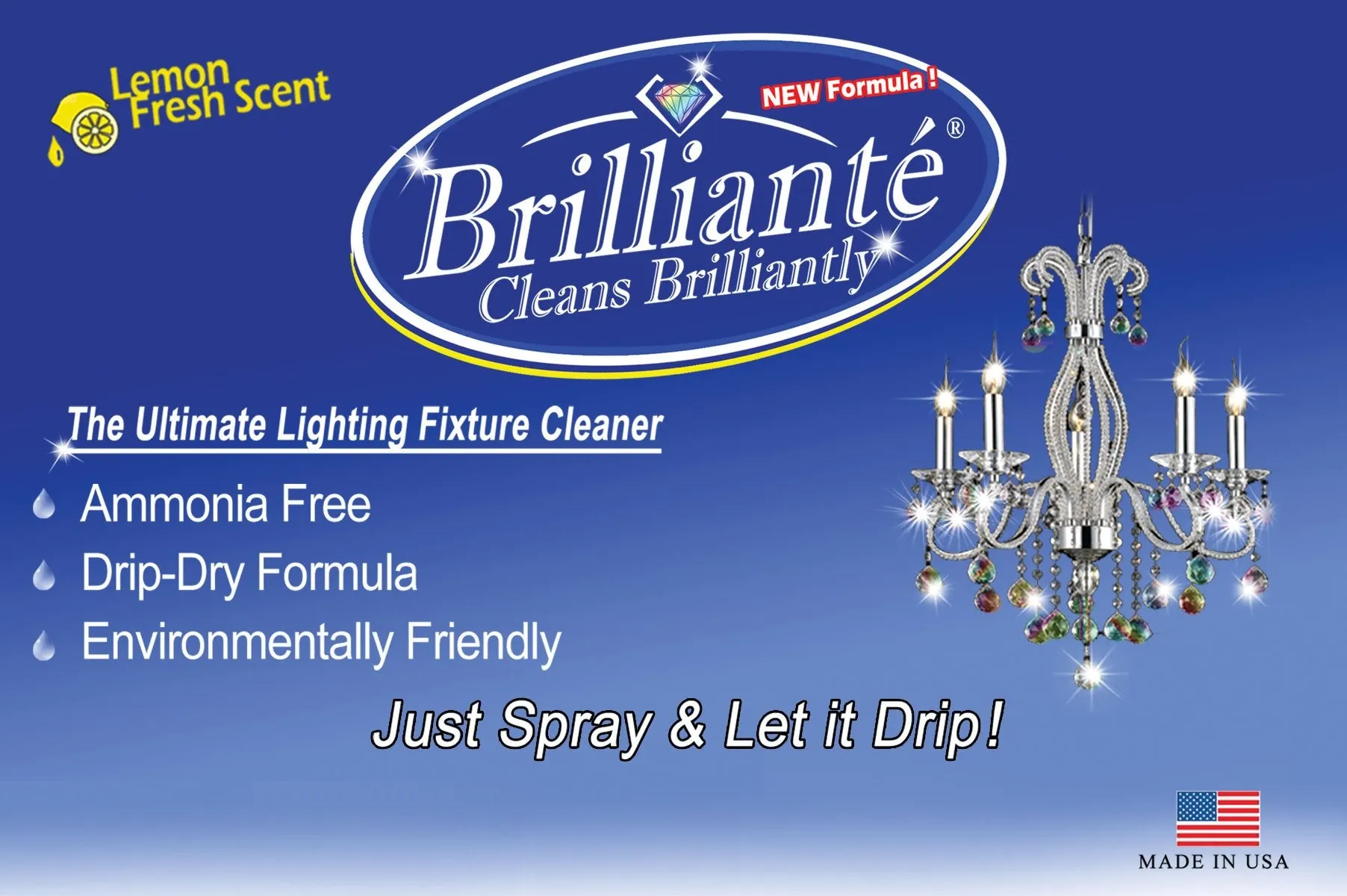 Brilliante Crystal Cleaner Spray Bottle   1 Gallon Refill Bottle