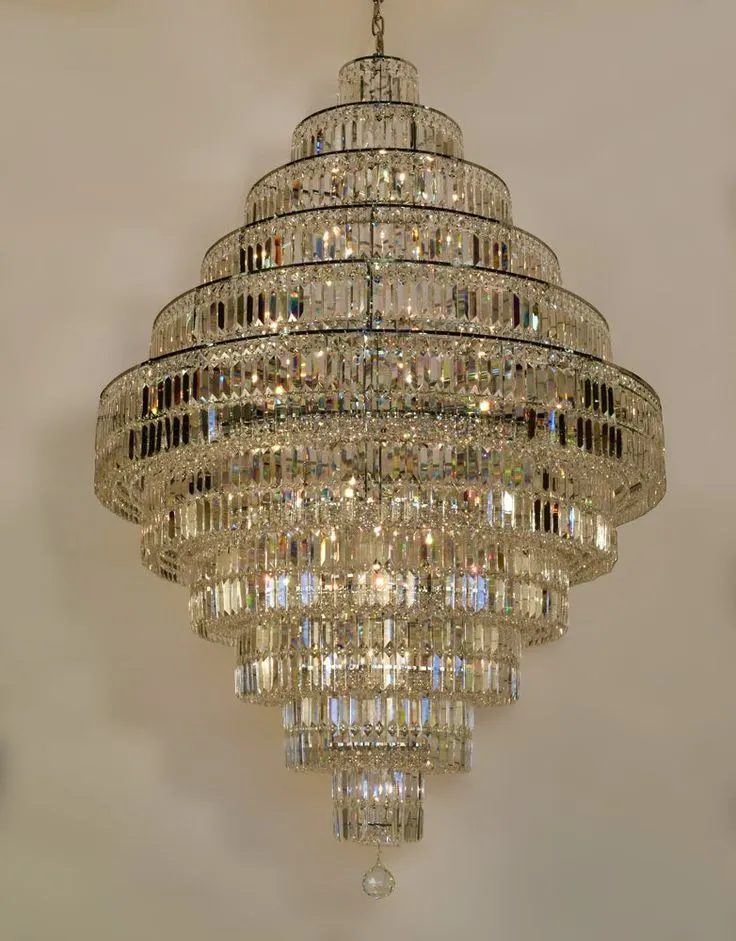 Chrome/ Silver/ Gold Extra Large Chandelier For Foyer Living Room Staircase Crystal Ceiling Lighting Fixture