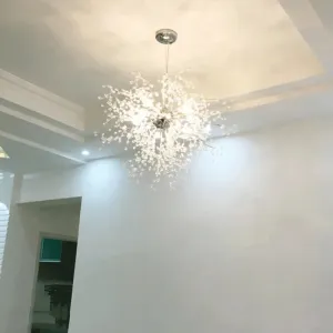 Clear Crystal Firework Shade Chandelier - 8/12 Light Indoor Ceiling Fixture - Contemporary Lighting