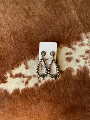 Concho Bead Stud Earrings