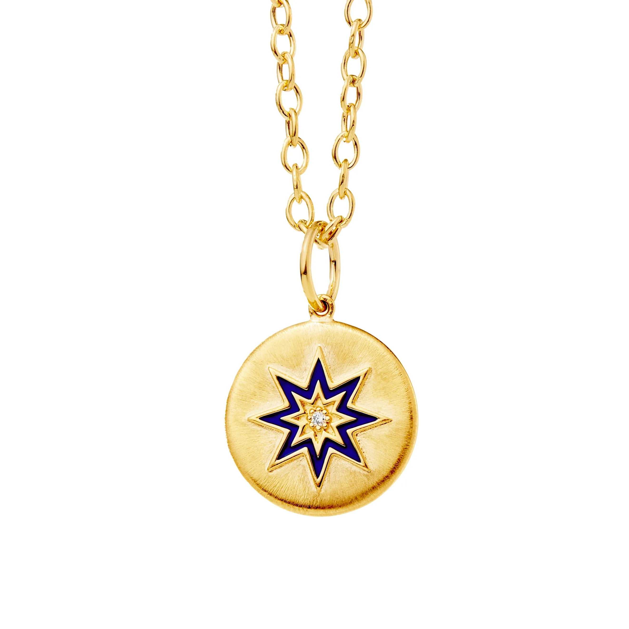 Cosmic North Star Enamel Pendant