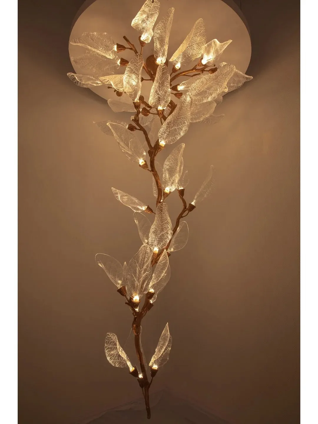 Creative Bionic Resin Leaves Chandelier for Living Room/Dining Room/Staircase