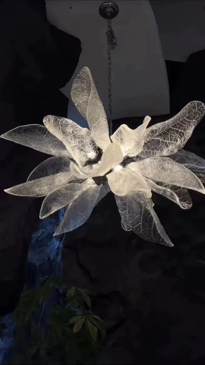 Creative Bionic Resin Leaves Chandelier for Living Room/Dining Room/Staircase