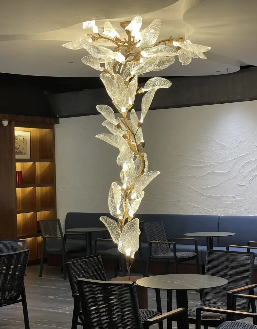 Creative Bionic Resin Leaves Chandelier for Living Room/Dining Room/Staircase