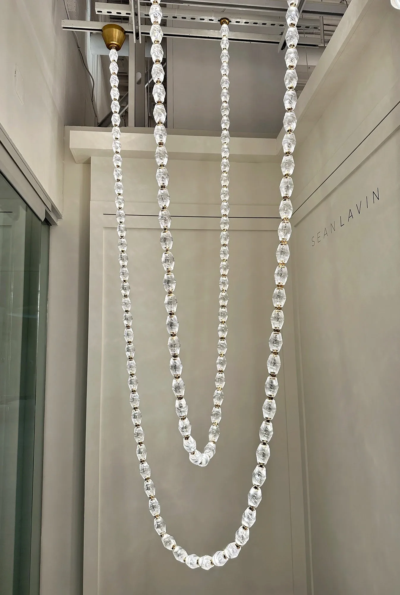 Creative Glass Pearl Necklace Pendant Chandelier for Living/Dining Room/Staircase