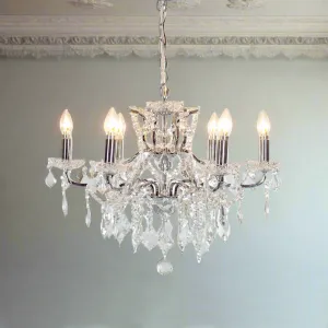 Crystal Chandelier 6 Arm Chrome 64 cm