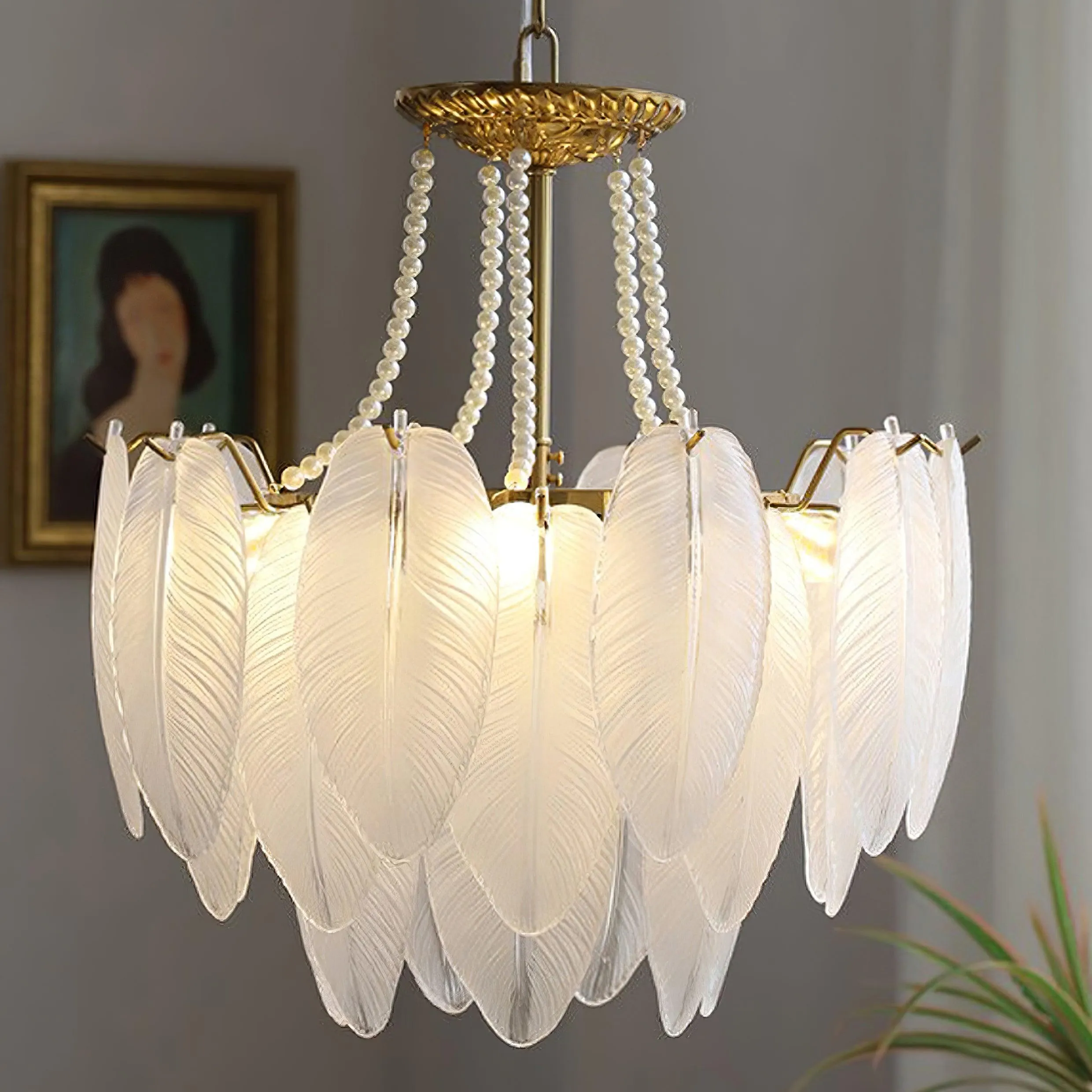 Crystal Feather Chandeliers