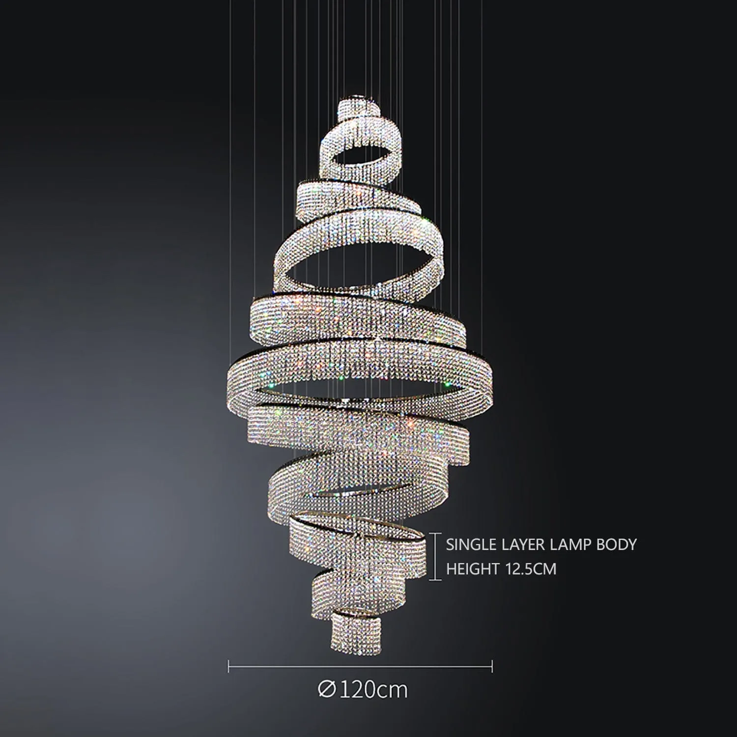 Crystal Imbrem Ring Chandelier