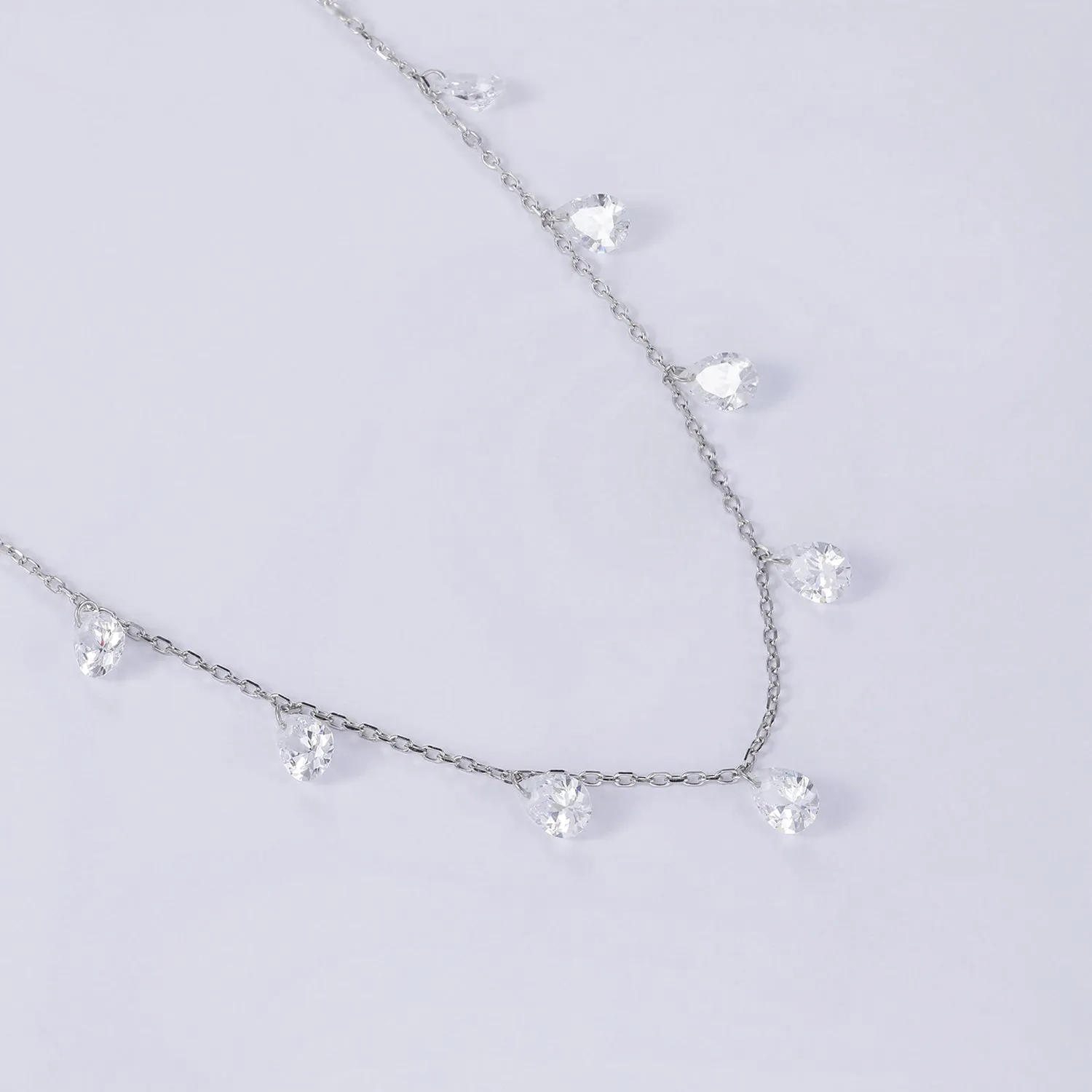 Cubic Zirconia Necklace in Sterling Silver