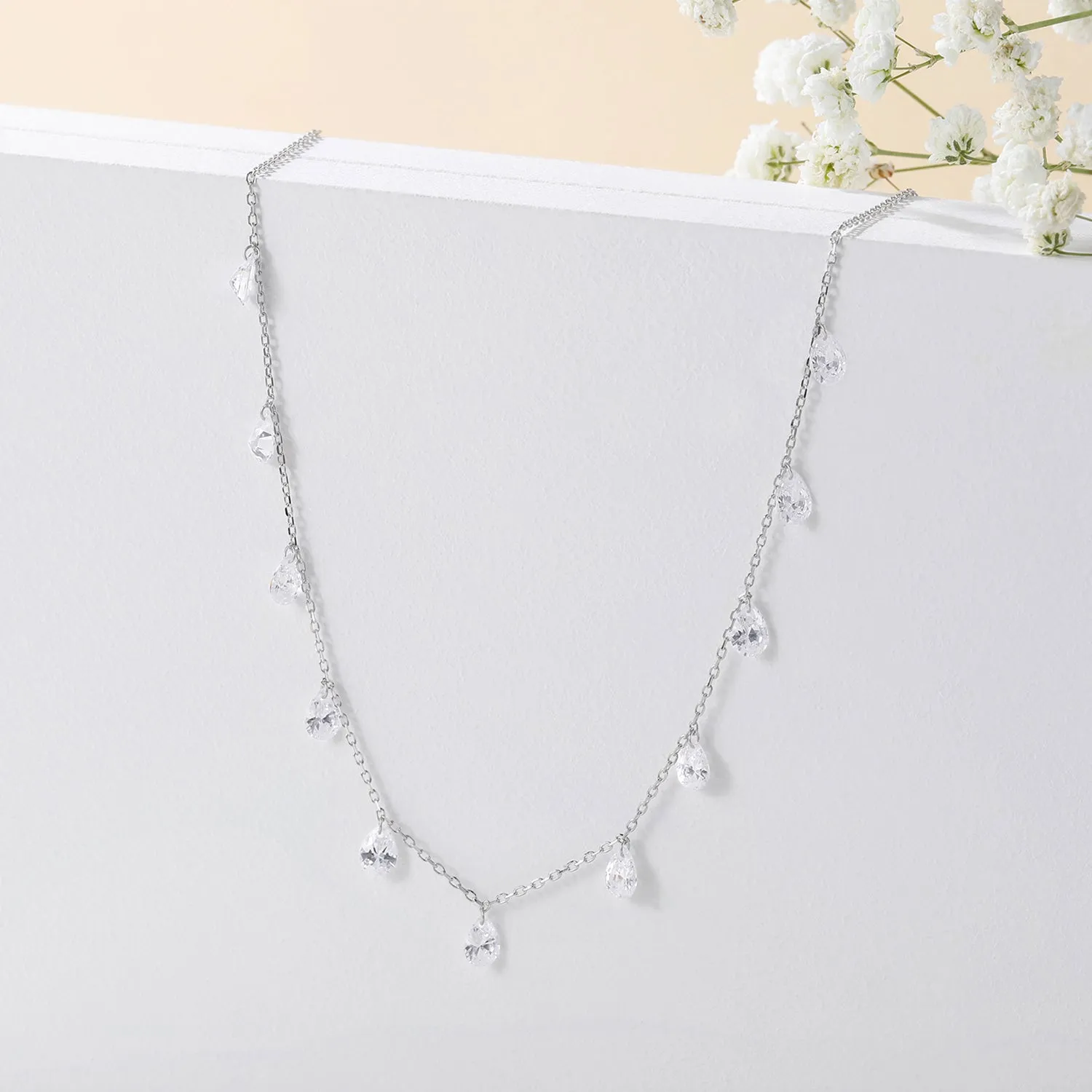 Cubic Zirconia Necklace in Sterling Silver