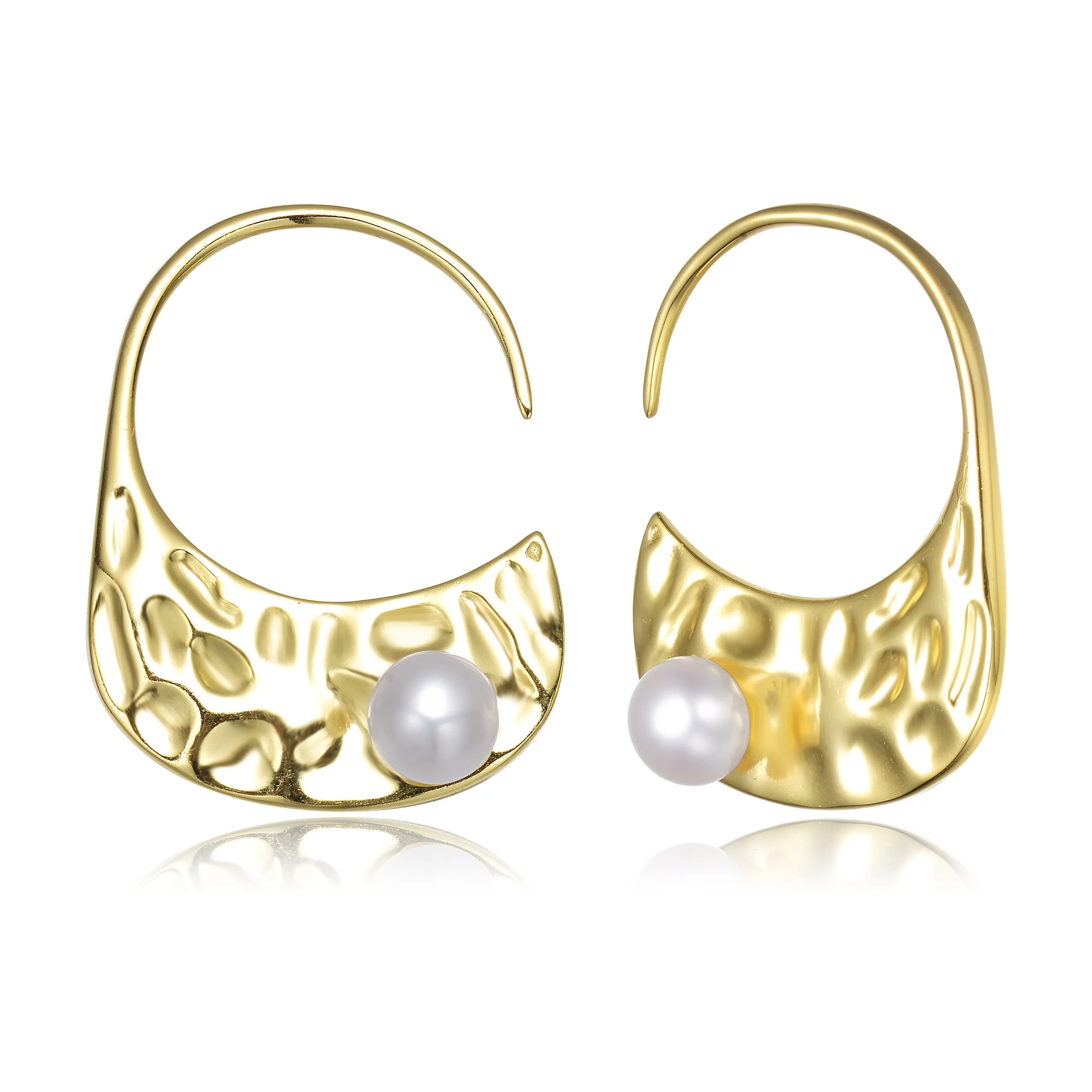 Delphine Boho Golden Pearl Hook Earrings