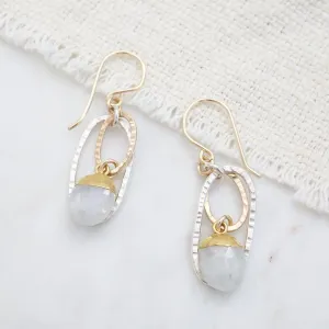 Double Ring Moonstone Earring