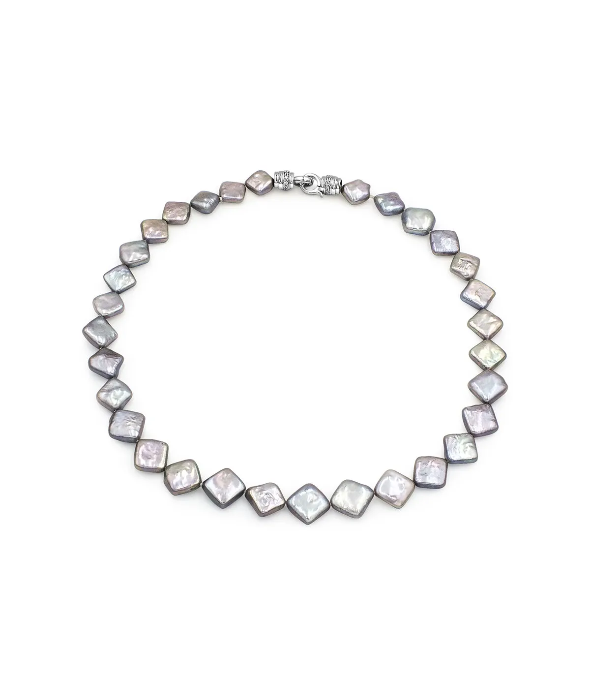 Edgy Square Pearl Statement Necklace