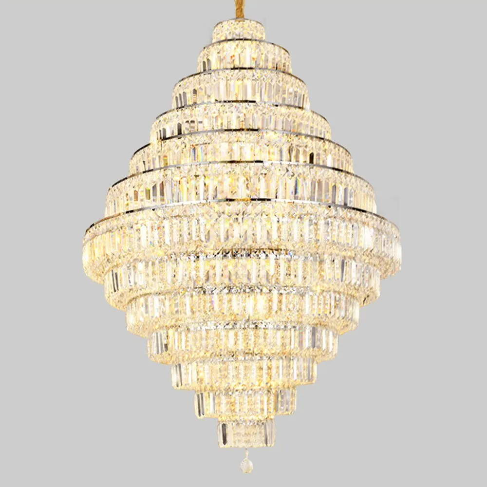 Elegant Crystal Chandelier for Grand Staircase & Lobby Fixtures