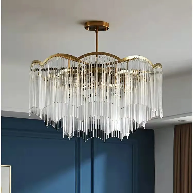 Elegant Lighting Chandelier Linear Crystal Lamp For Living/ Dining Room