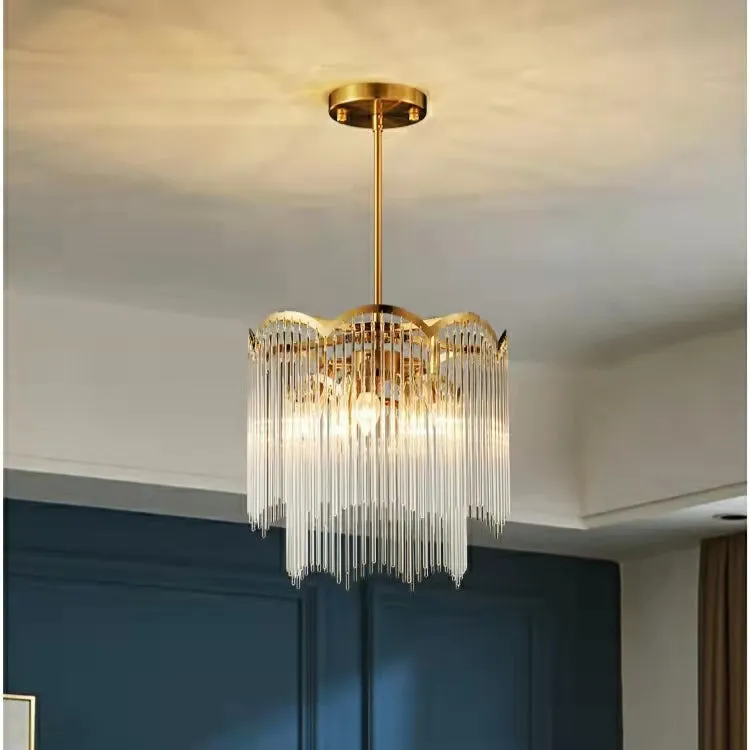 Elegant Lighting Chandelier Linear Crystal Lamp For Living/ Dining Room