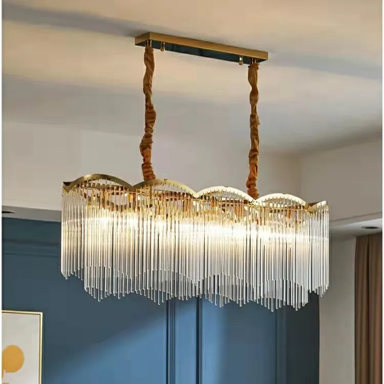 Elegant Lighting Chandelier Linear Crystal Lamp For Living/ Dining Room