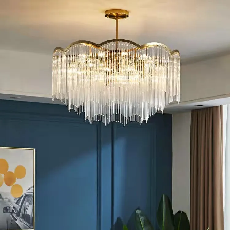 Elegant Lighting Chandelier Linear Crystal Lamp For Living/ Dining Room