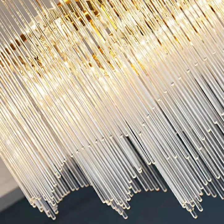 Elegant Lighting Chandelier Linear Crystal Lamp For Living/ Dining Room