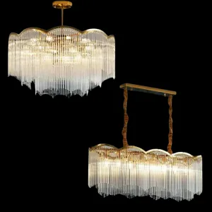 Elegant Lighting Chandelier Linear Crystal Lamp For Living/ Dining Room