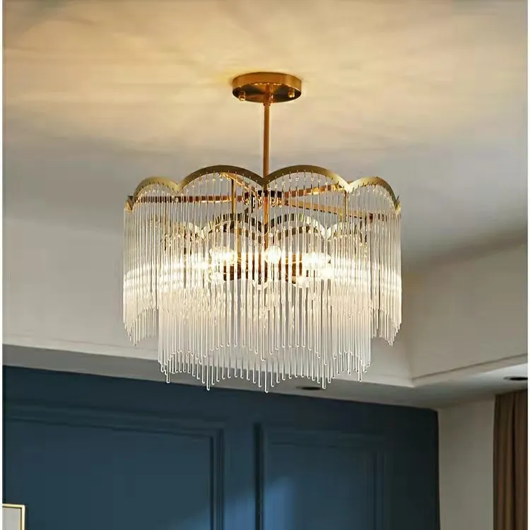 Elegant Lighting Chandelier Linear Crystal Lamp For Living/ Dining Room