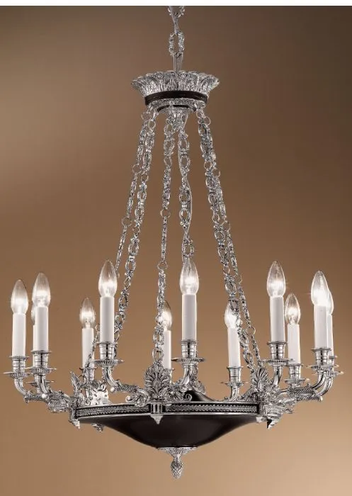 English Style Chandelier In Antique Silver Plate Finish