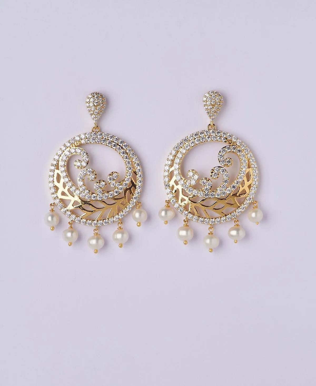 Faiza Pearl Chandeliers Earring