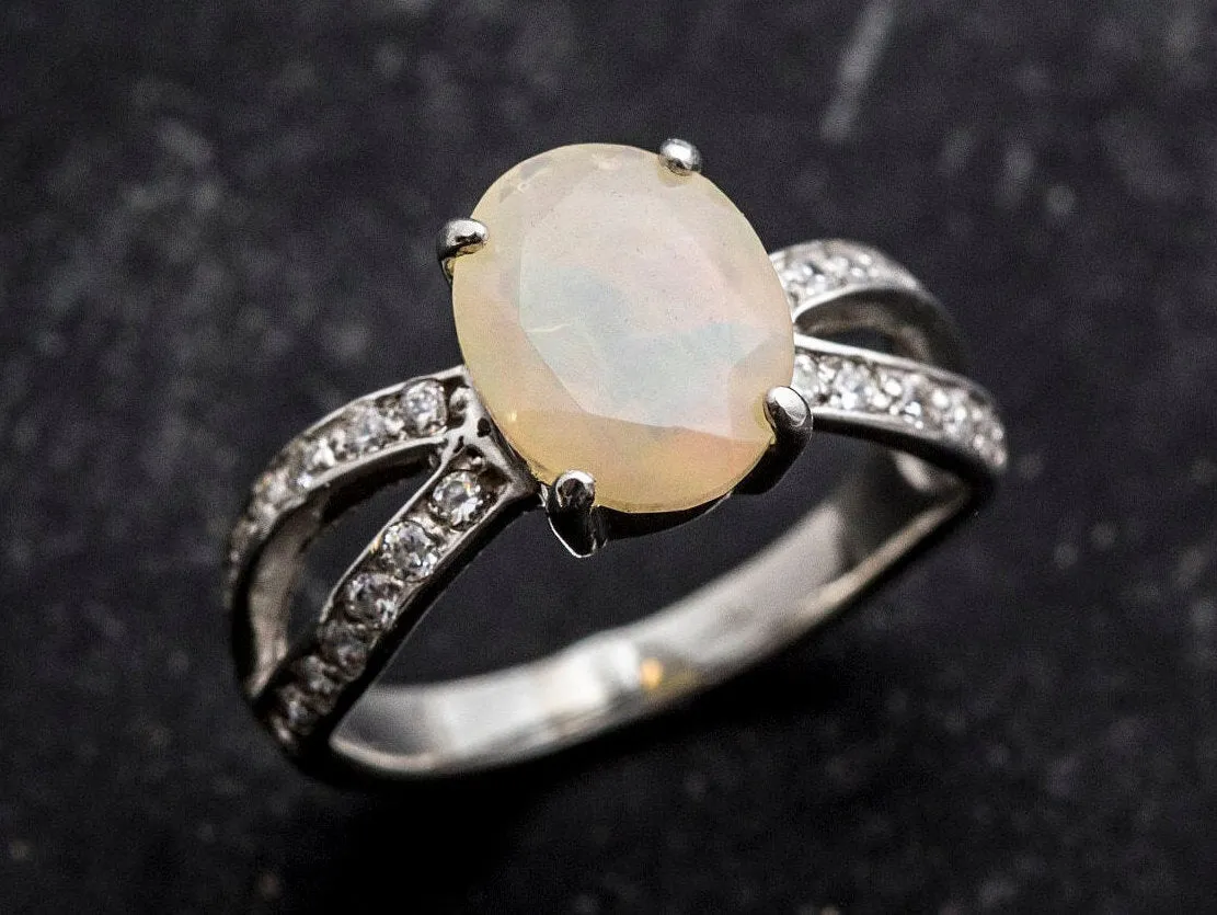 Fire Opal Ring - Opal Engagement Ring - Classy Vintage Ring